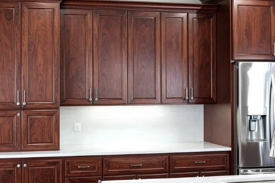 beautifully designed kitchen featuring solid wood cabinets
