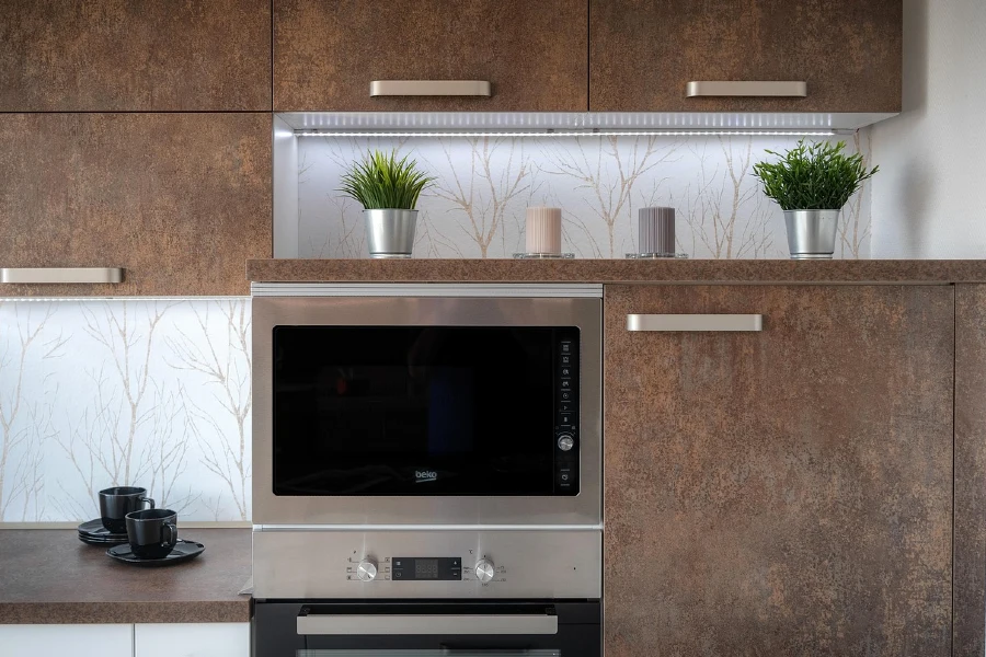 modern kitchen with frameless cabinets